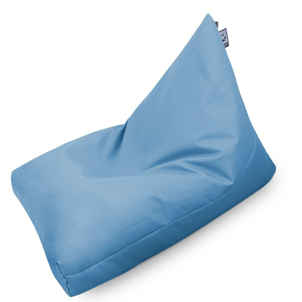 Puff Pirámide Polipiel  Azul Claro (1)