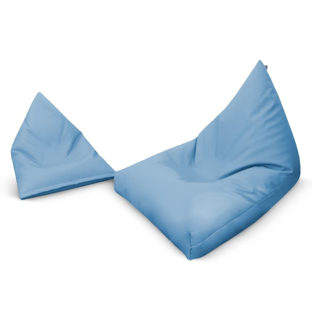 Puff Pirámide Polipiel  Azul Claro (5)
