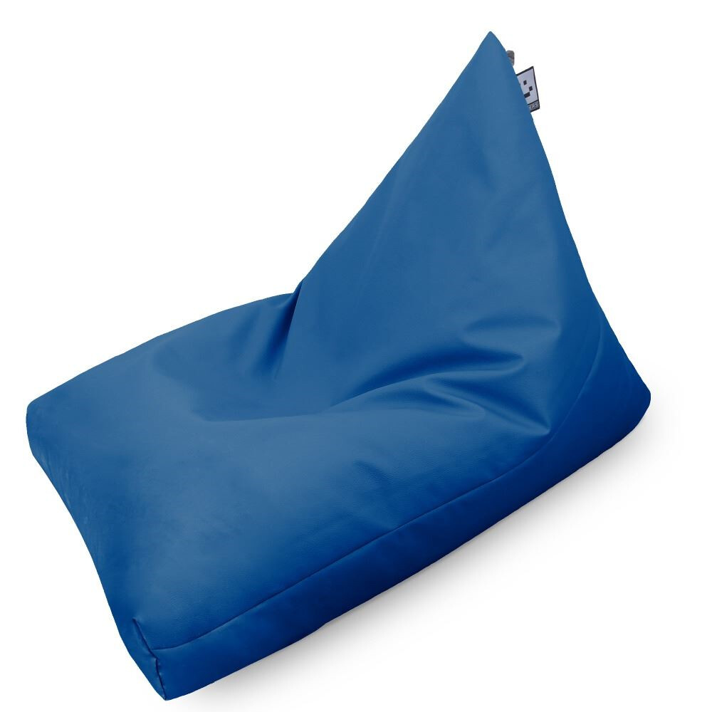 Puff Pirámide Polipiel  Azul (1)