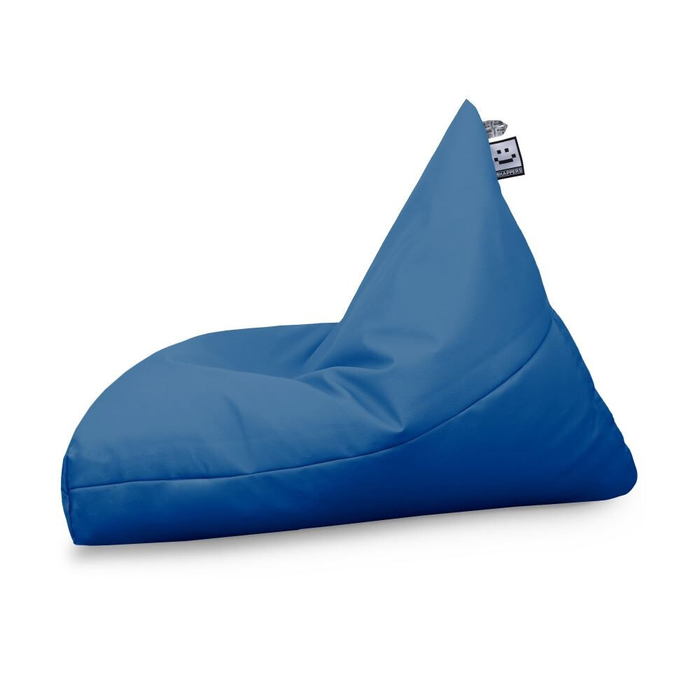 Puff Pirámide Polipiel  Azul (3)