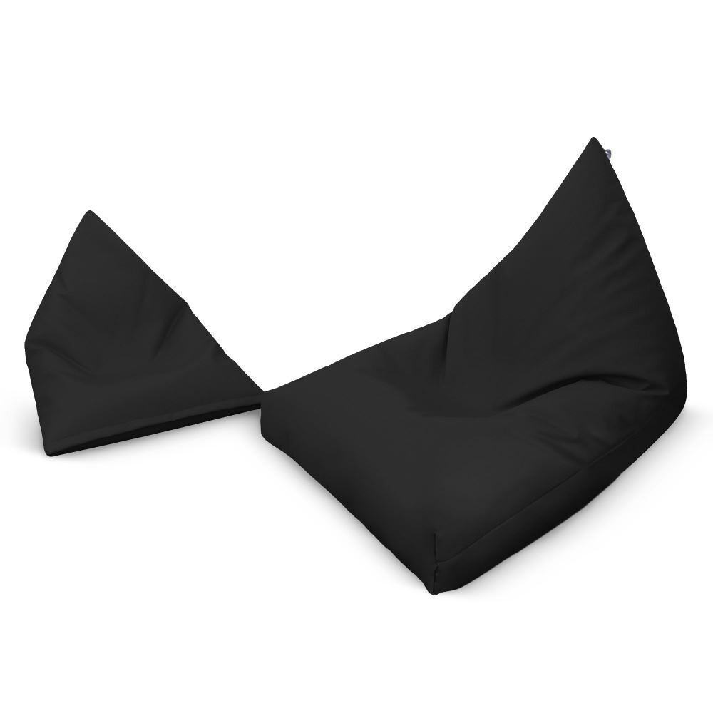 Puff Pirámide Polipiel Negro (5)