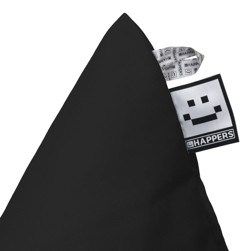 Puff Pirámide Polipiel Negro (7)