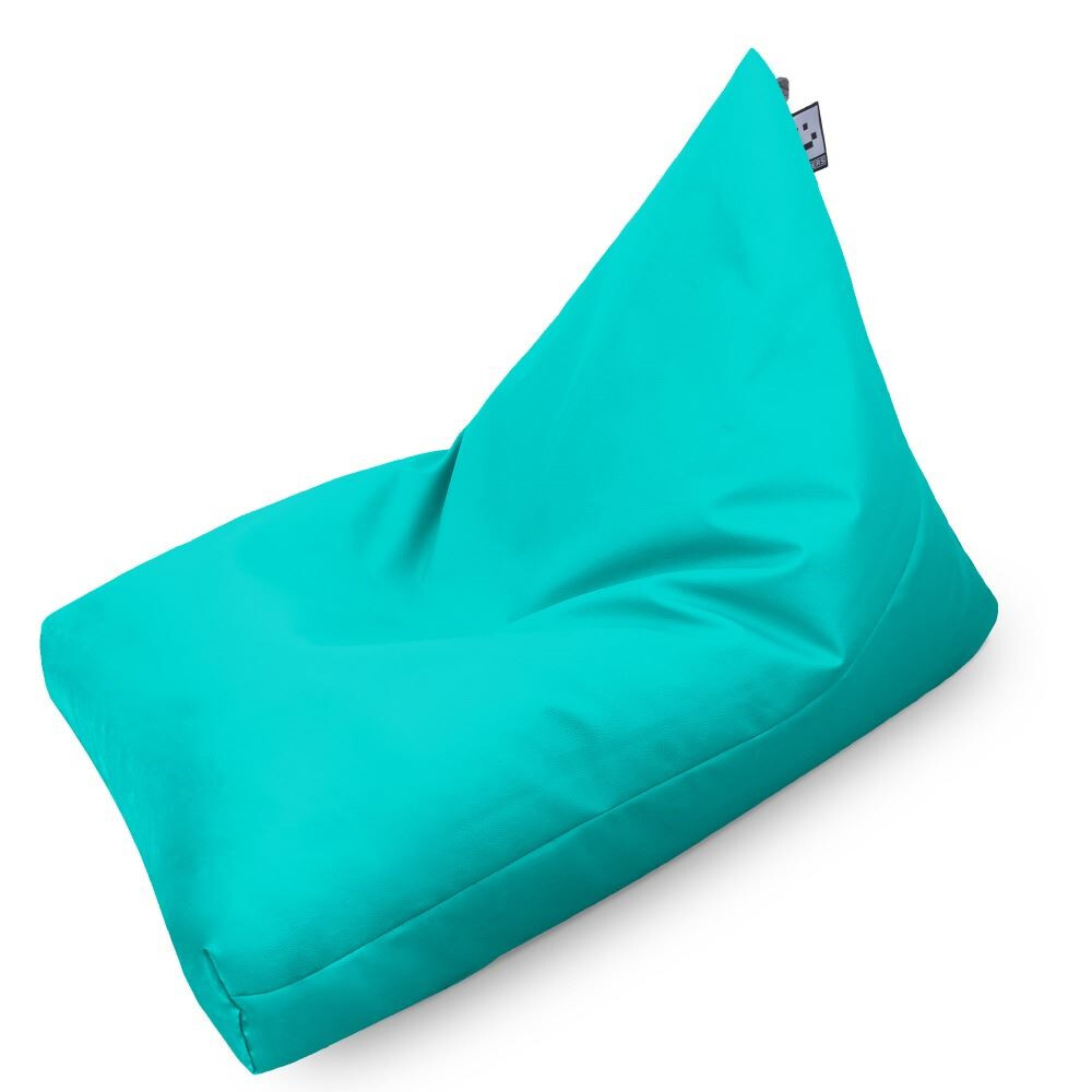 Puff Pirámide Polipiel Turquesa (1)