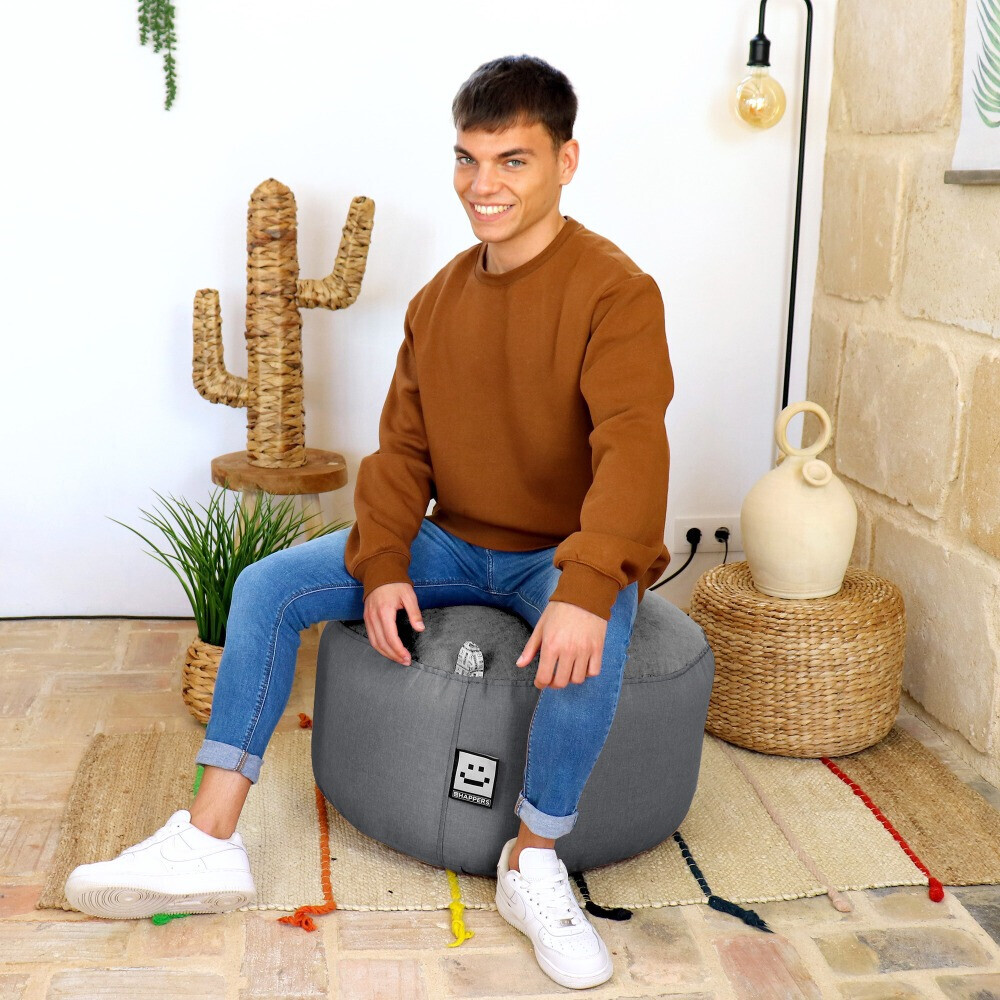 Puff Redondo Tex Gris (1)