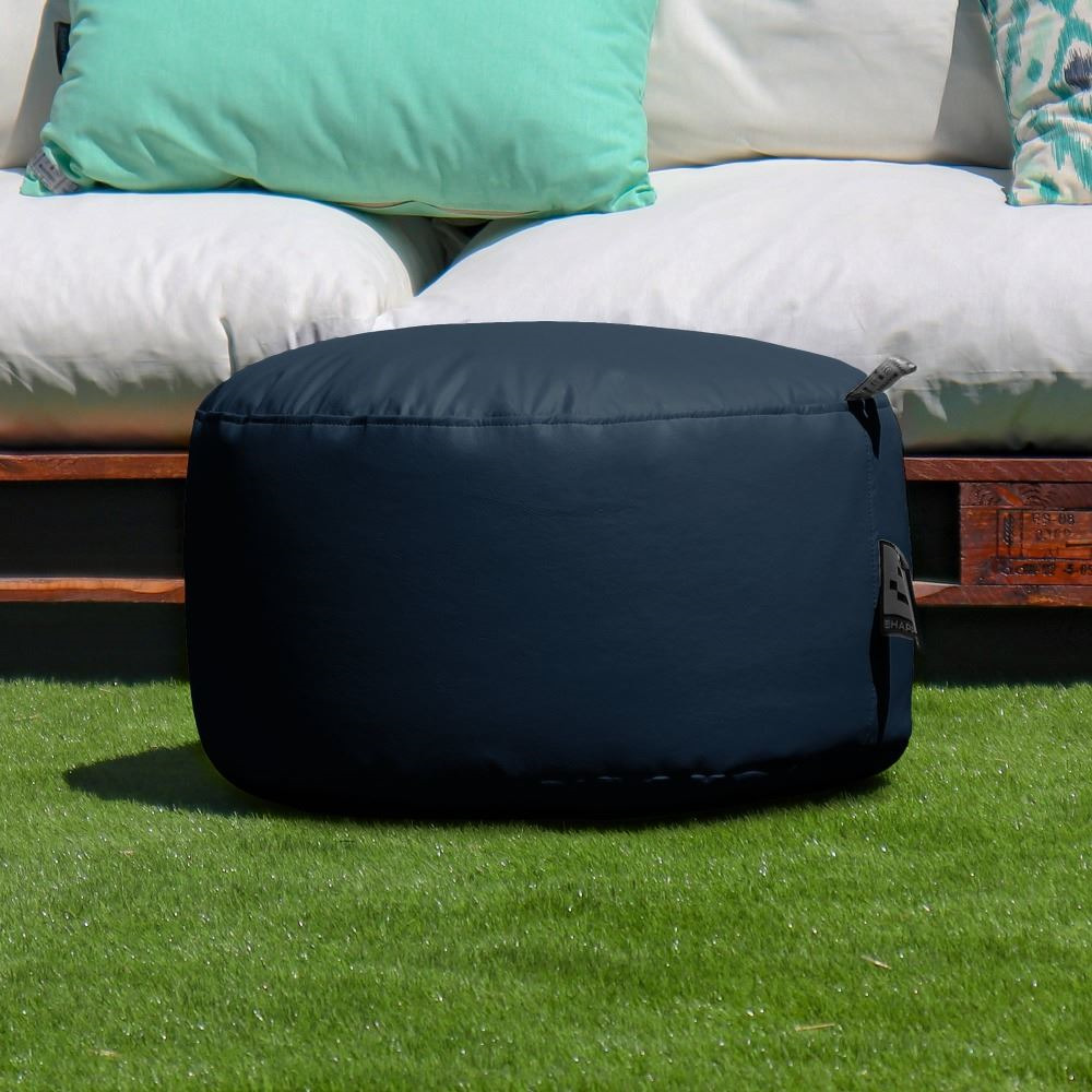 Puff Redondo Polipiel Outdoor Azul Oscuro Happers (1)