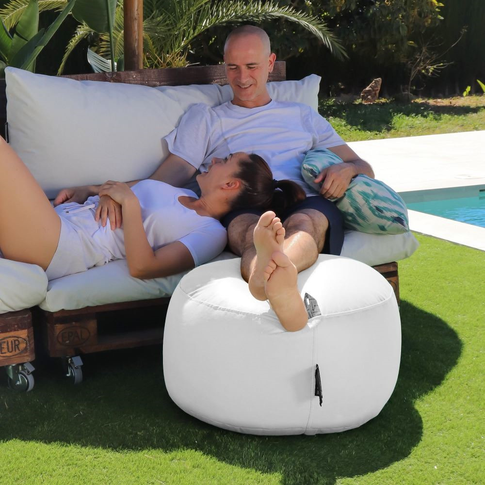 Puff Redondo Polipiel Outdoor Blanco Happers (2)
