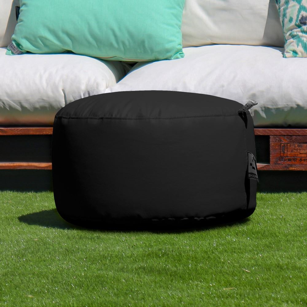 Puff Redondo Polipiel Outdoor Negro Happers (1)