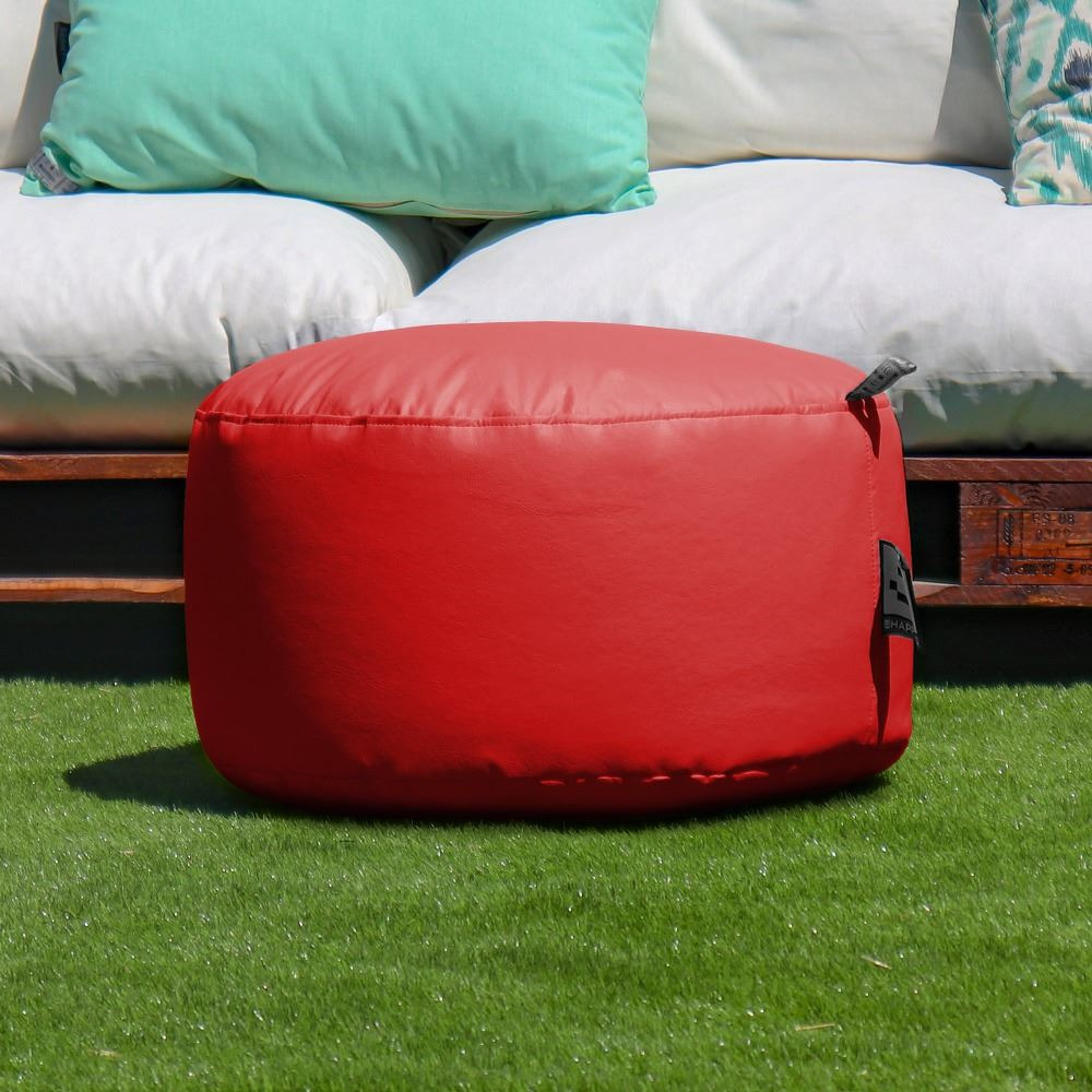 Puff Redondo Polipiel Outdoor Rojo Happers (1)