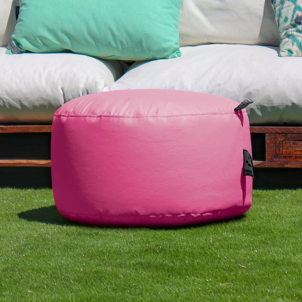 Puff Redondo Polipiel Outdoor Rosa Happers (1)