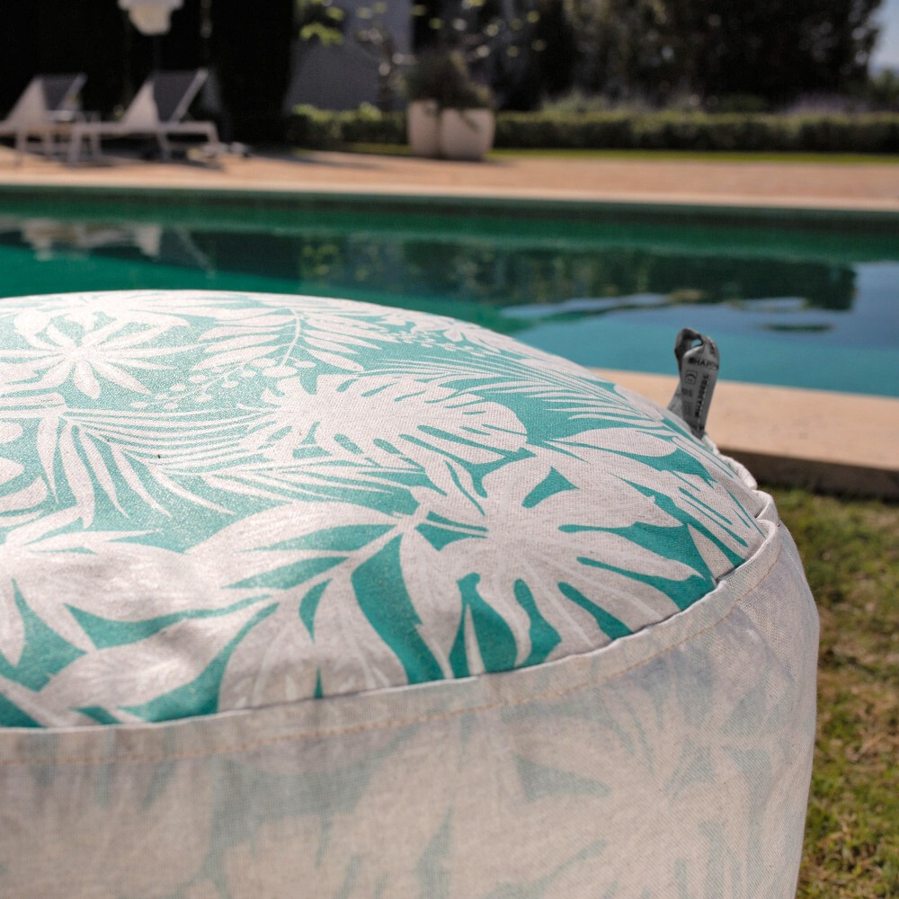 Puff Redondo Print Turquesa (1)