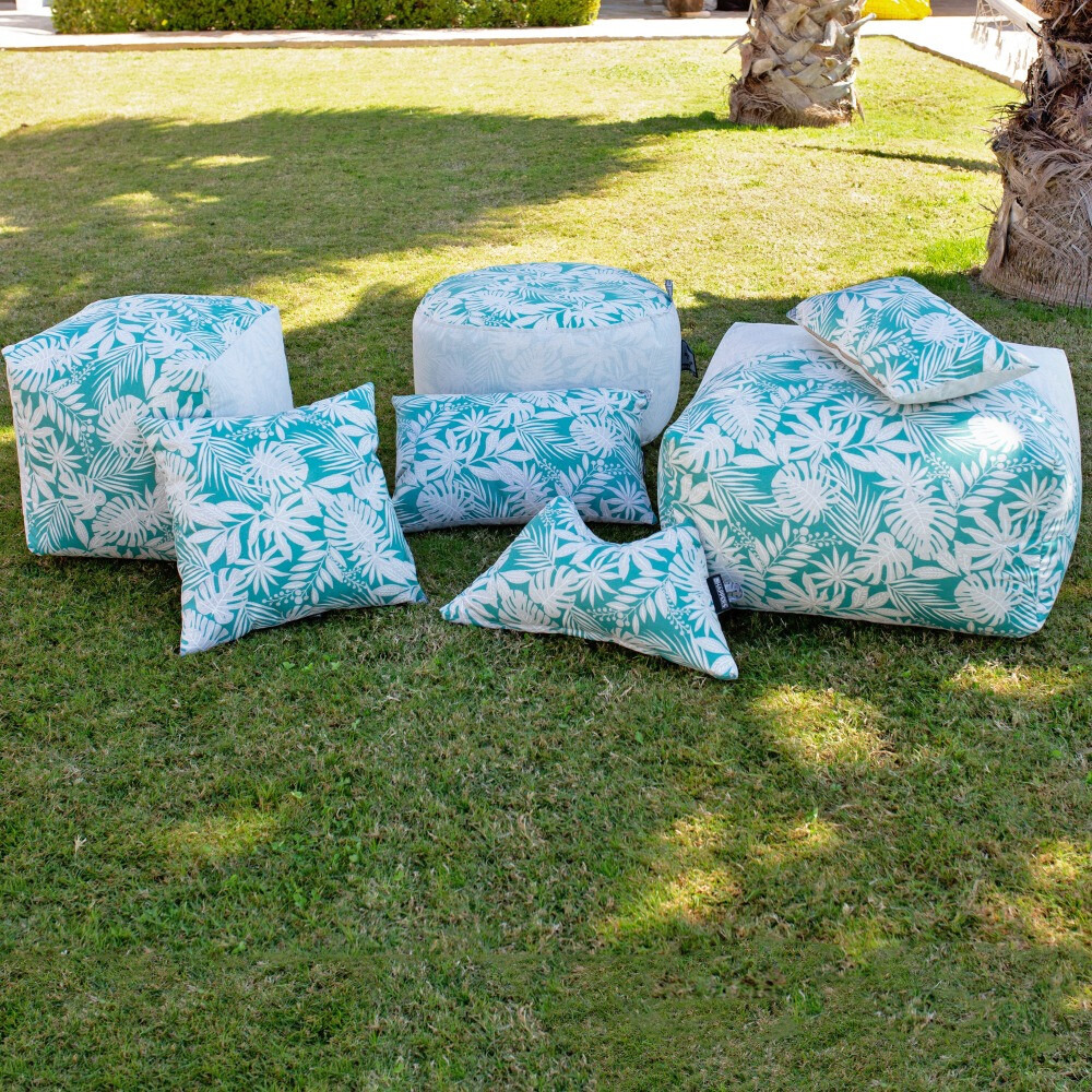 Puff Redondo Print Turquesa (4)
