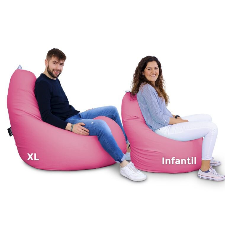 Poltrona Sacco Relax in Similpelle per Esterno o Interno Rosa (4)