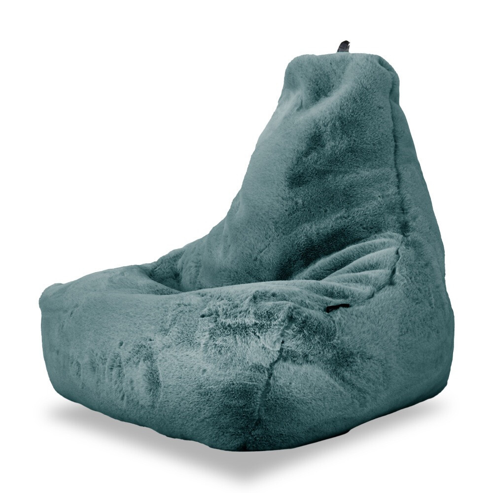 Pouf Salotto con Riempimento Incluso Pelo Blu ()
