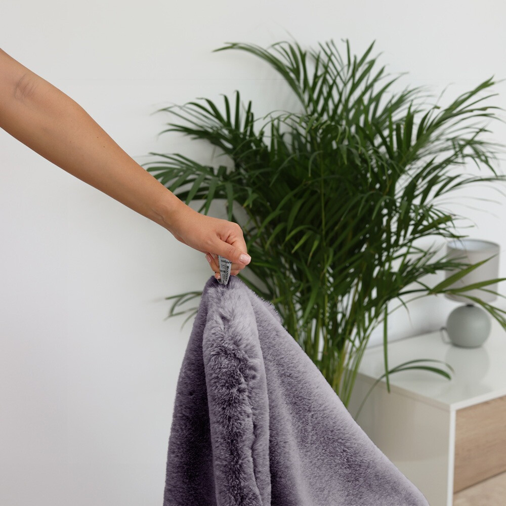 Pouf Salotto con Riempimento Incluso Pelo Grigio (4)