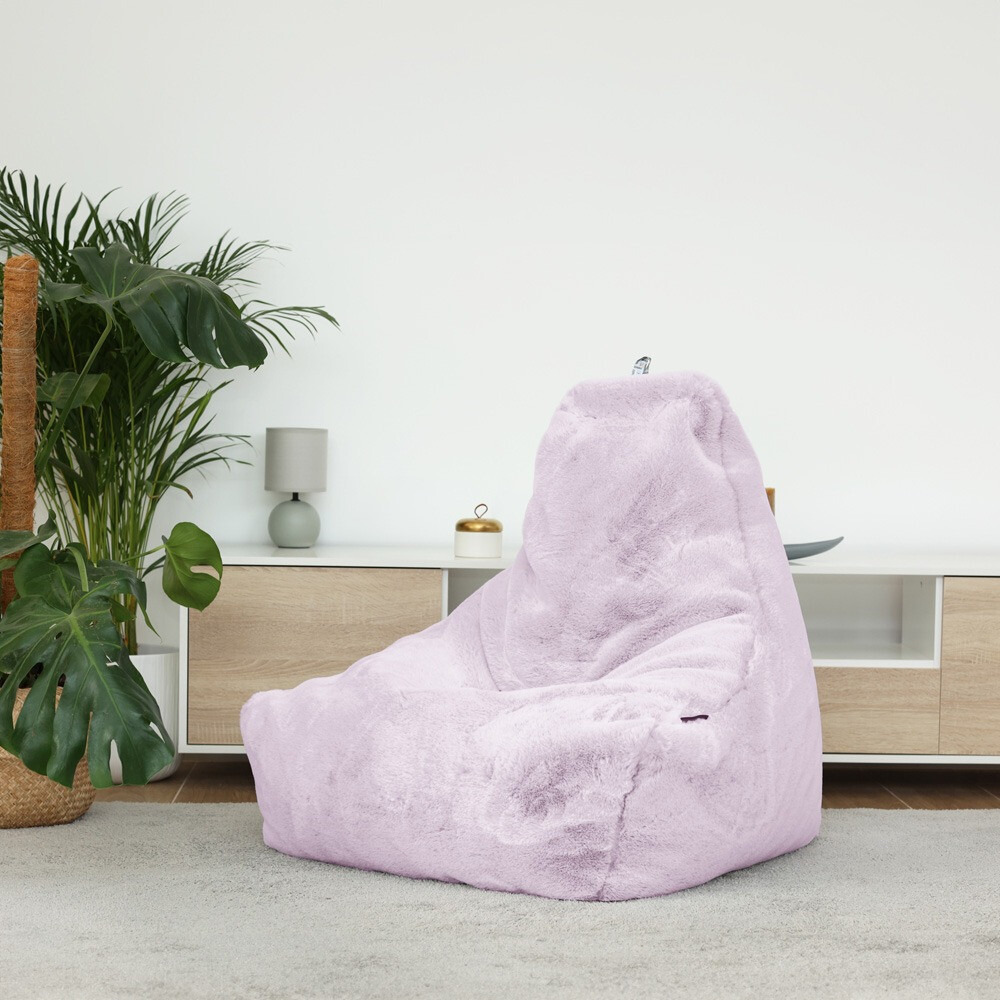 Pouf Salotto con Riempimento Incluso Pelo Lavanda (1)