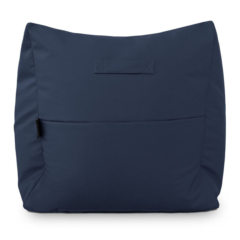 Pouf Divano Velluto e Similpelle Blu (4)