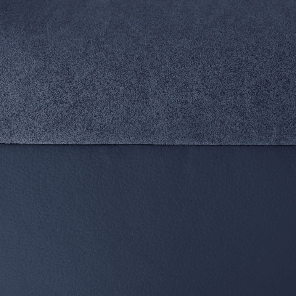 Pouf Divano Velluto e Similpelle Blu (6)