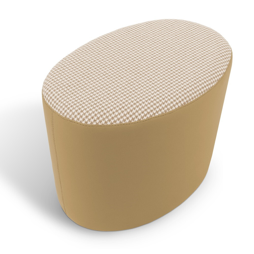 Pouf sgabello Ovale Pinna Jacquard Beige (6)