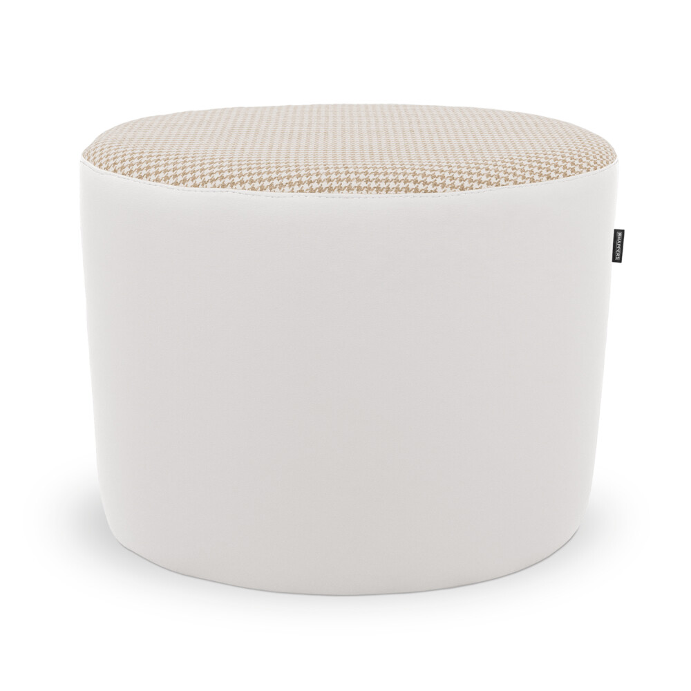 Pouf sgabello Ovale Pinna Jacquard Bianco ()