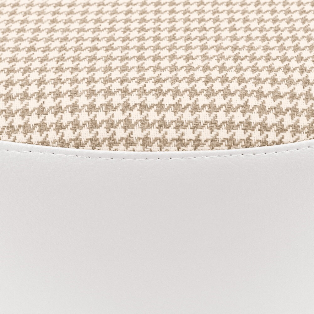 Pouf sgabello Ovale Pinna Jacquard Bianco (4)