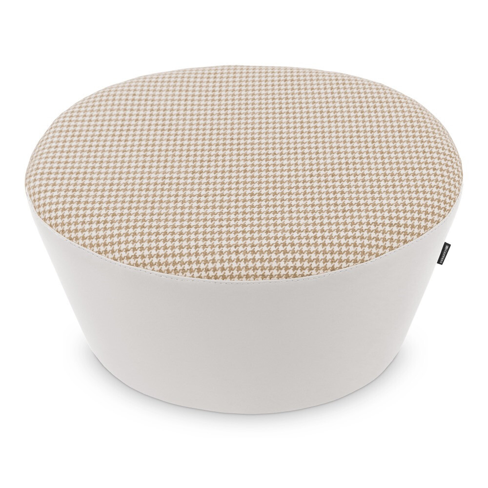 Pouf sgabello Ovale Pinna Jacquard Bianco (7)