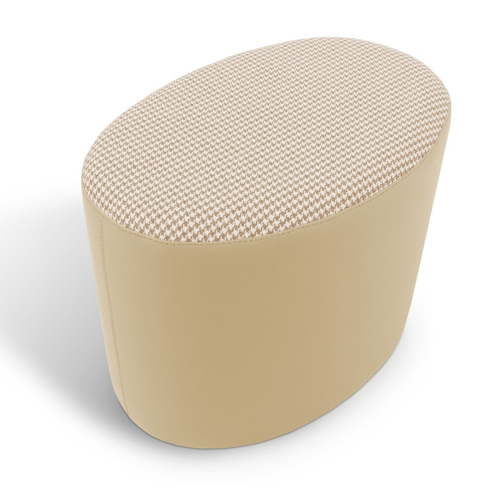 Pouf sgabello Ovale Pinna Jacquard Ecrù (6)