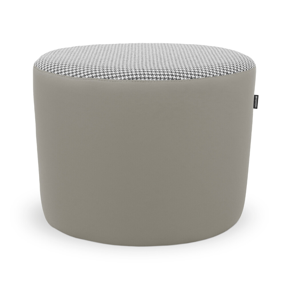 Pouf sgabello Ovale Pinna Jacquard Grigio Chiaro ()