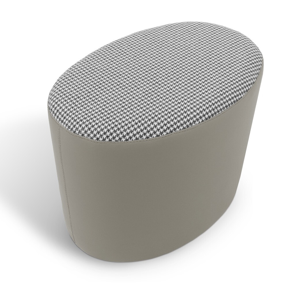 Pouf sgabello Ovale Pinna Jacquard Grigio Chiaro (6)