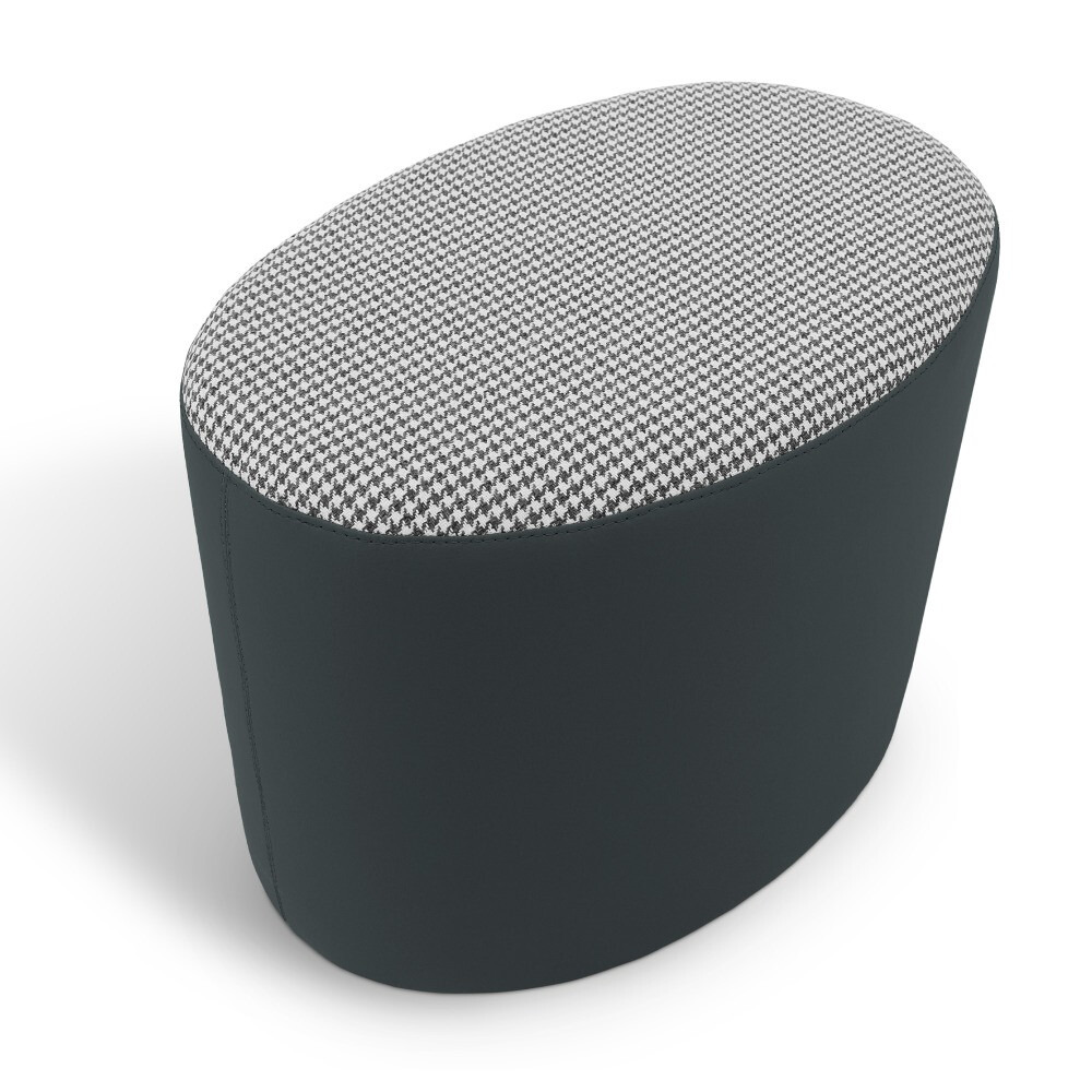 Pouf sgabello Ovale Pinna Jacquard Grigio (6)