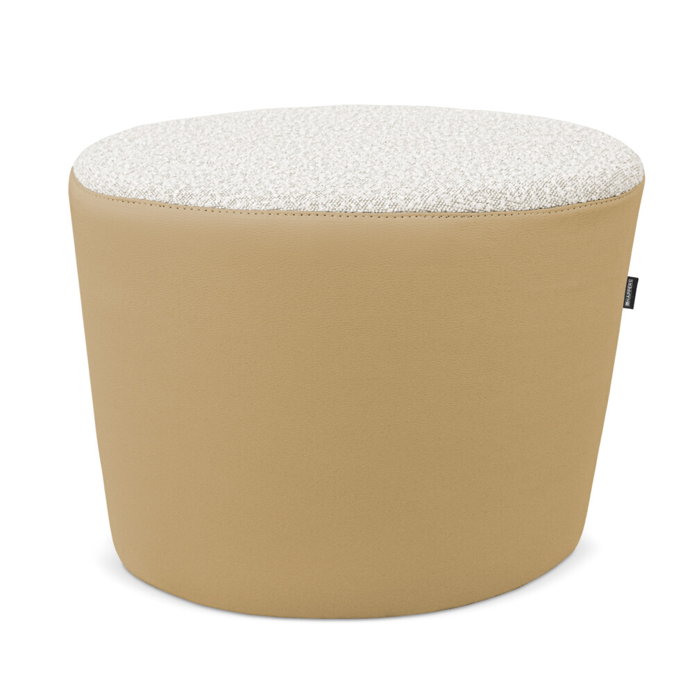 Pouf sgabello Ovale Teddy Jacquard Beige ()