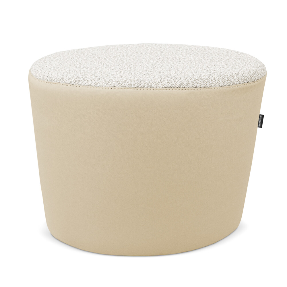 Pouf sgabello Ovale Teddy Jacquard Ecrù ()