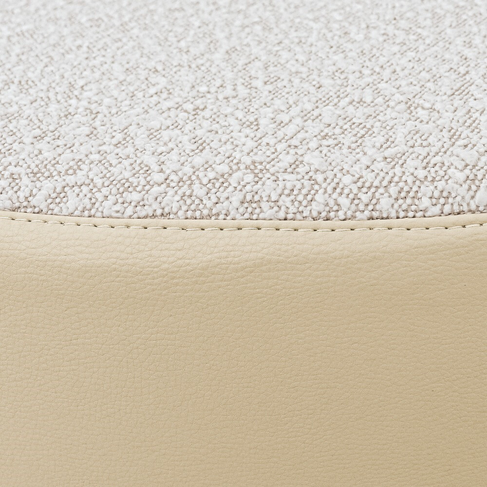 Pouf sgabello Ovale Teddy Jacquard Ecrù (4)