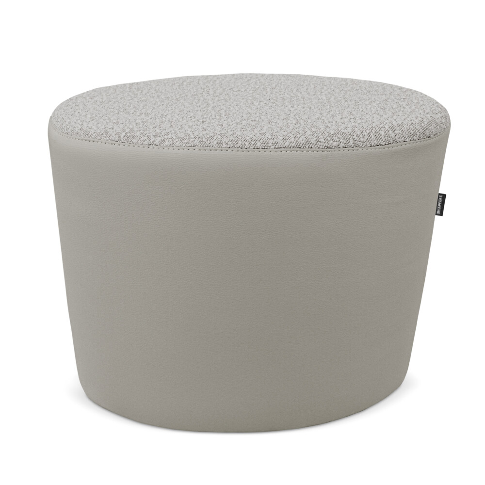 Pouf sgabello Ovale Teddy Jacquard Grigio Chiaro ()
