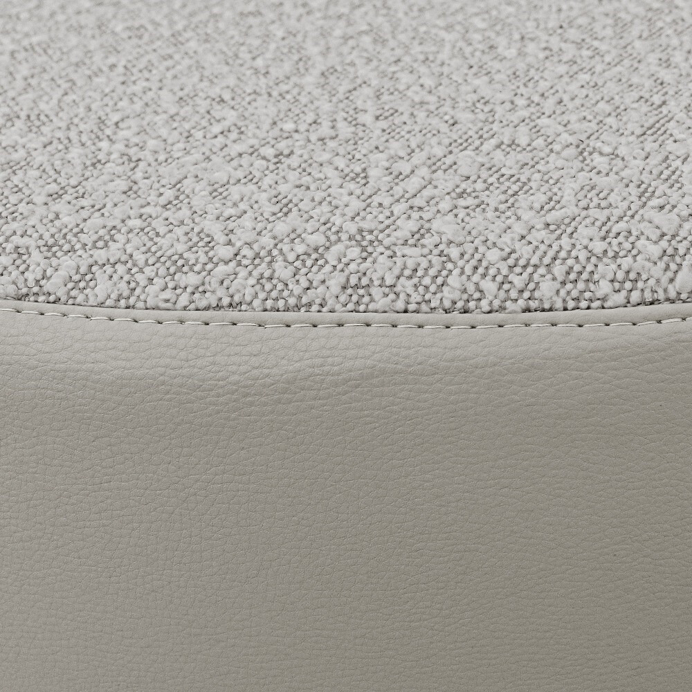 Pouf sgabello Ovale Teddy Jacquard Grigio Chiaro (4)