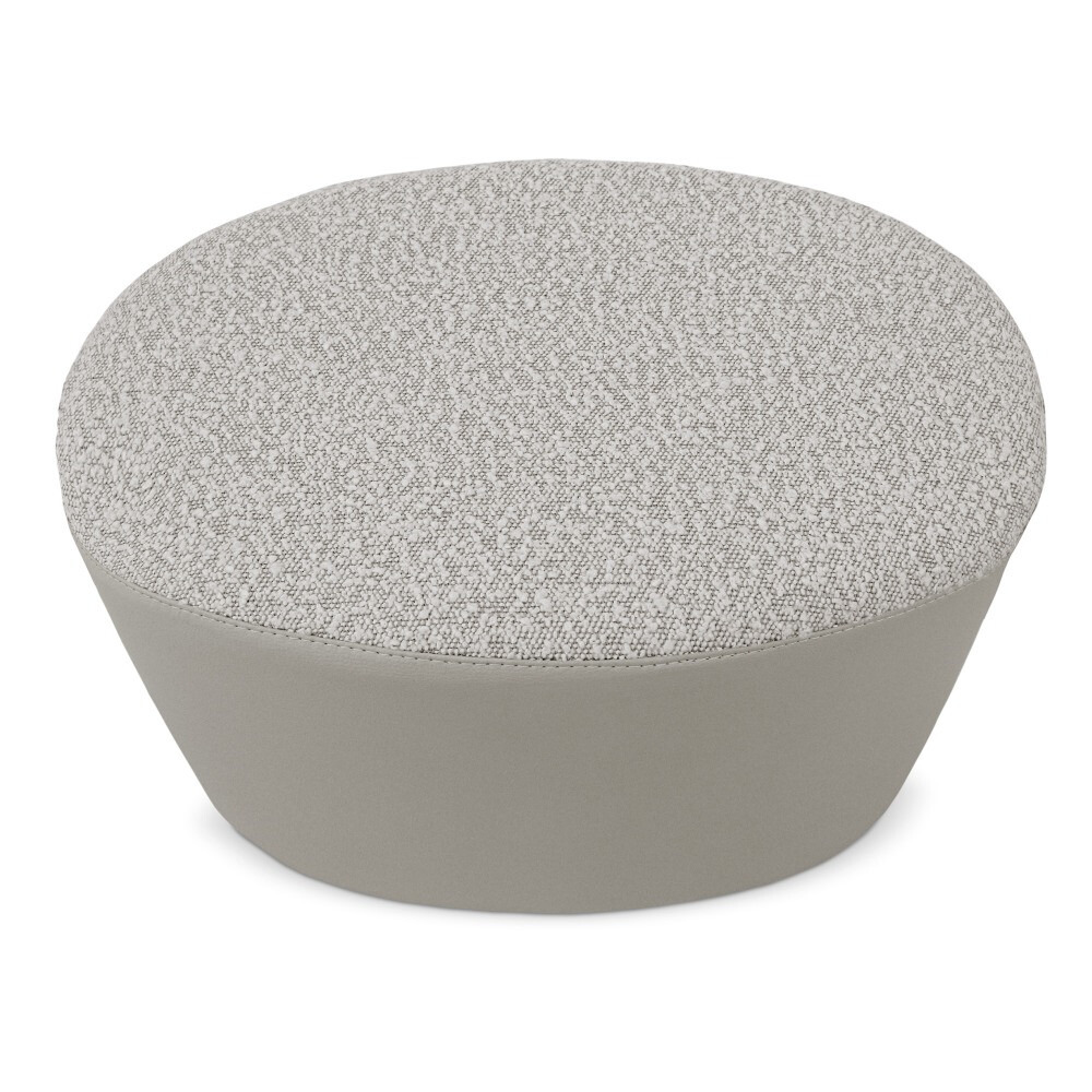 Pouf sgabello Ovale Teddy Jacquard Grigio Chiaro (7)