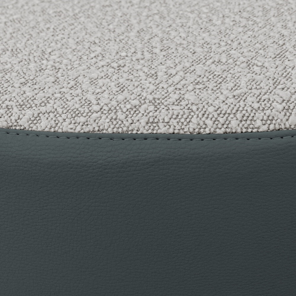 Pouf sgabello Ovale Teddy Jacquard Grigio (4)