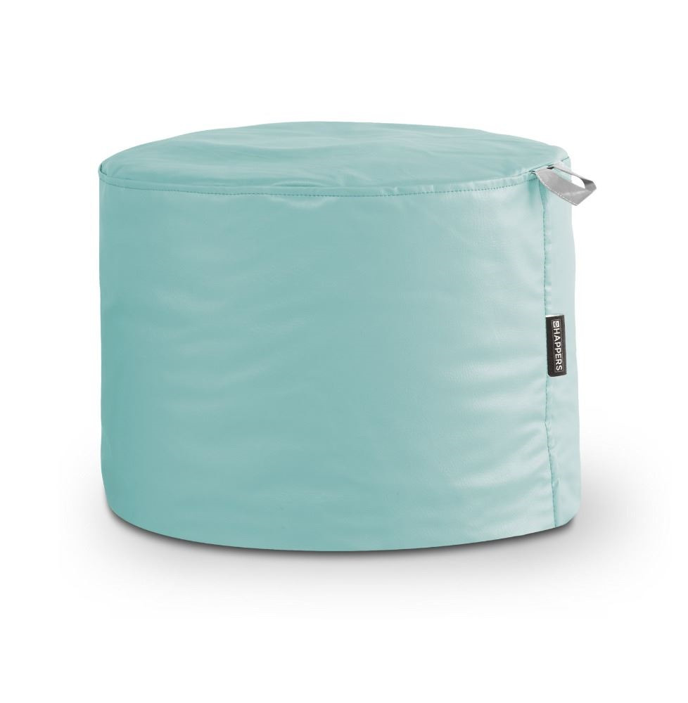 Puff Taburete Polipiel Exterior Azul Cielo Happers ()