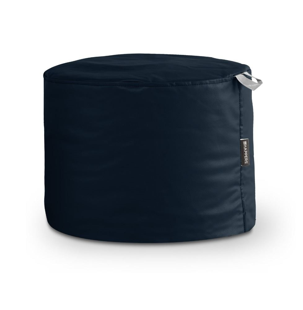 Puff Taburete Polipiel Exterior Azul Oscuro Happers ()