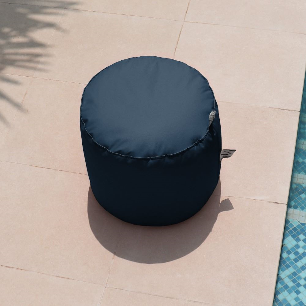 Puff Taburete Polipiel Exterior Azul Oscuro Happers (2)