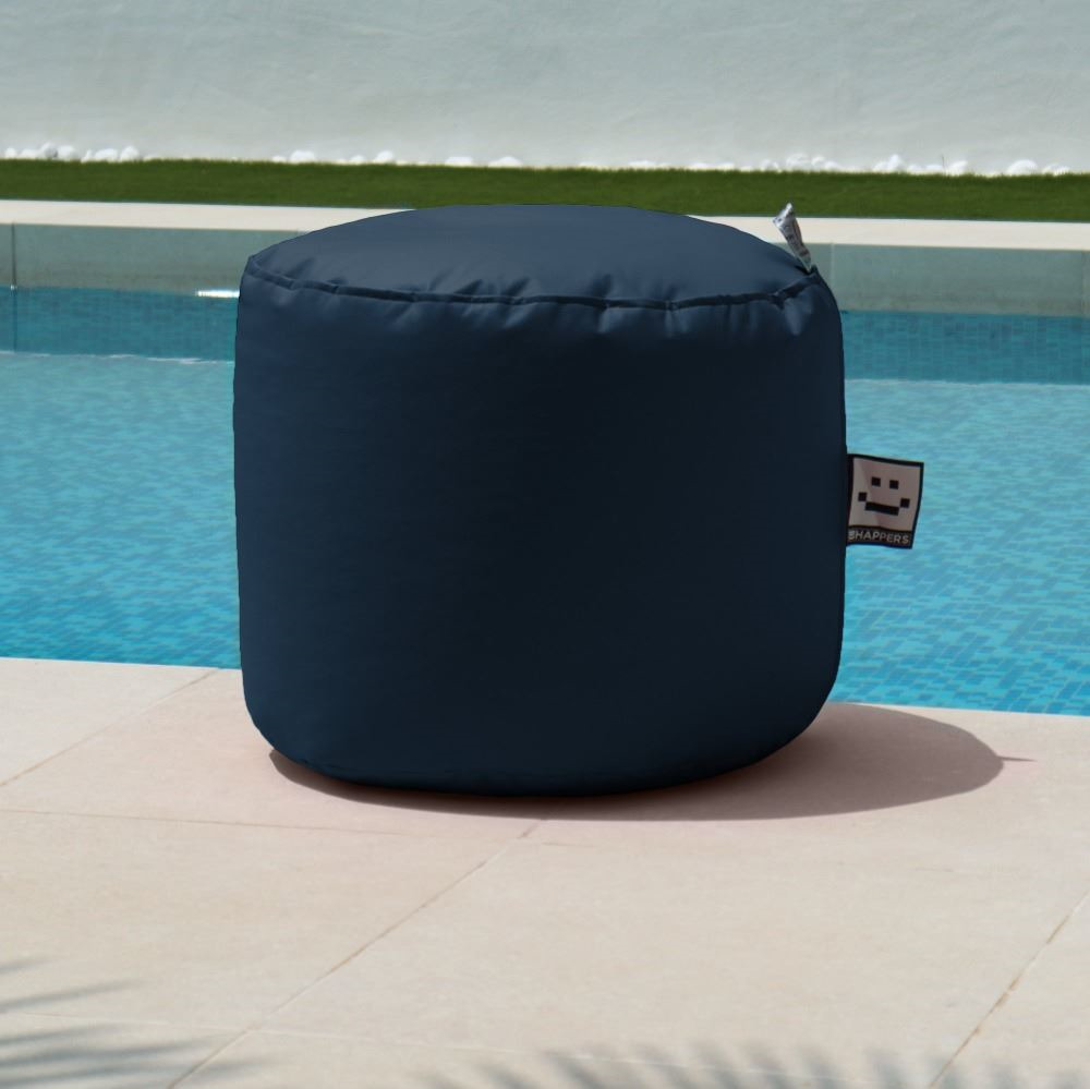 Puff Taburete Polipiel Exterior Azul Oscuro Happers (6)