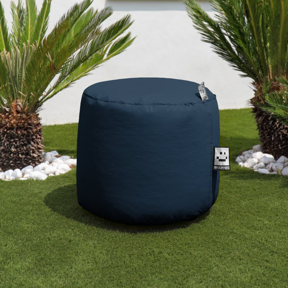Puff Taburete Polipiel Exterior Azul Oscuro Happers (5)