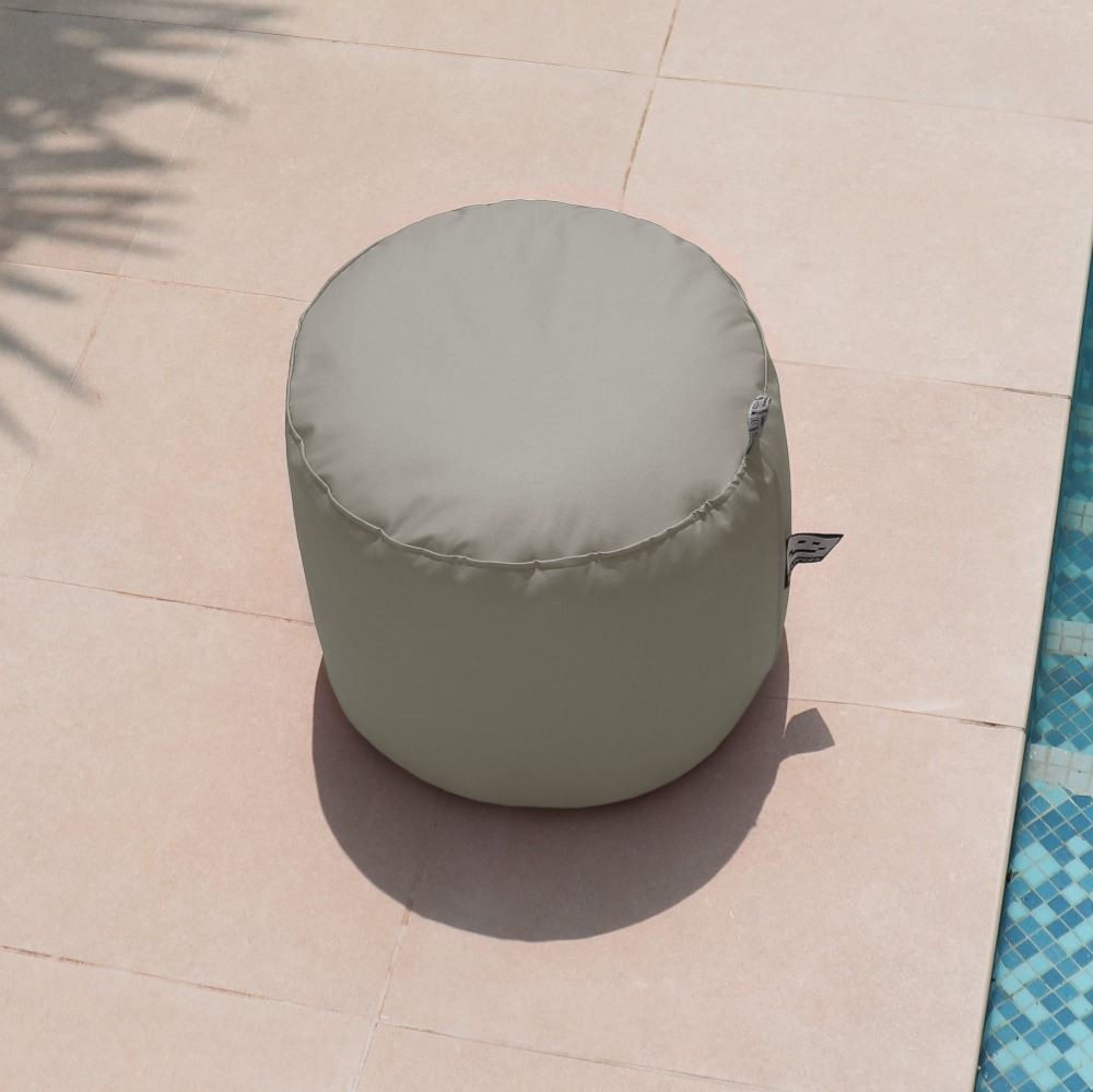 Puff Taburete Polipiel Exterior Gris Claro Happers (2)