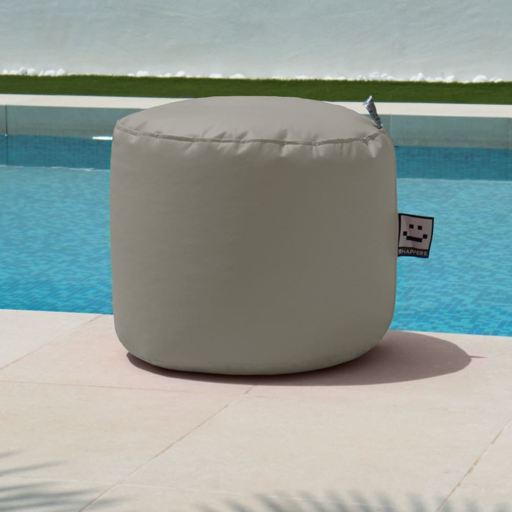Puff Taburete Polipiel Exterior Gris Claro Happers (6)