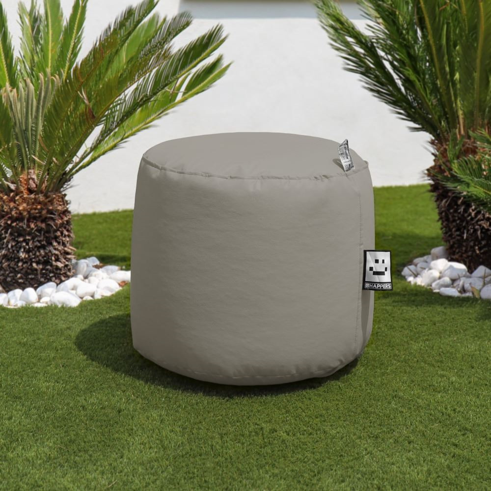 Puff Taburete Polipiel Exterior Gris Claro Happers (5)