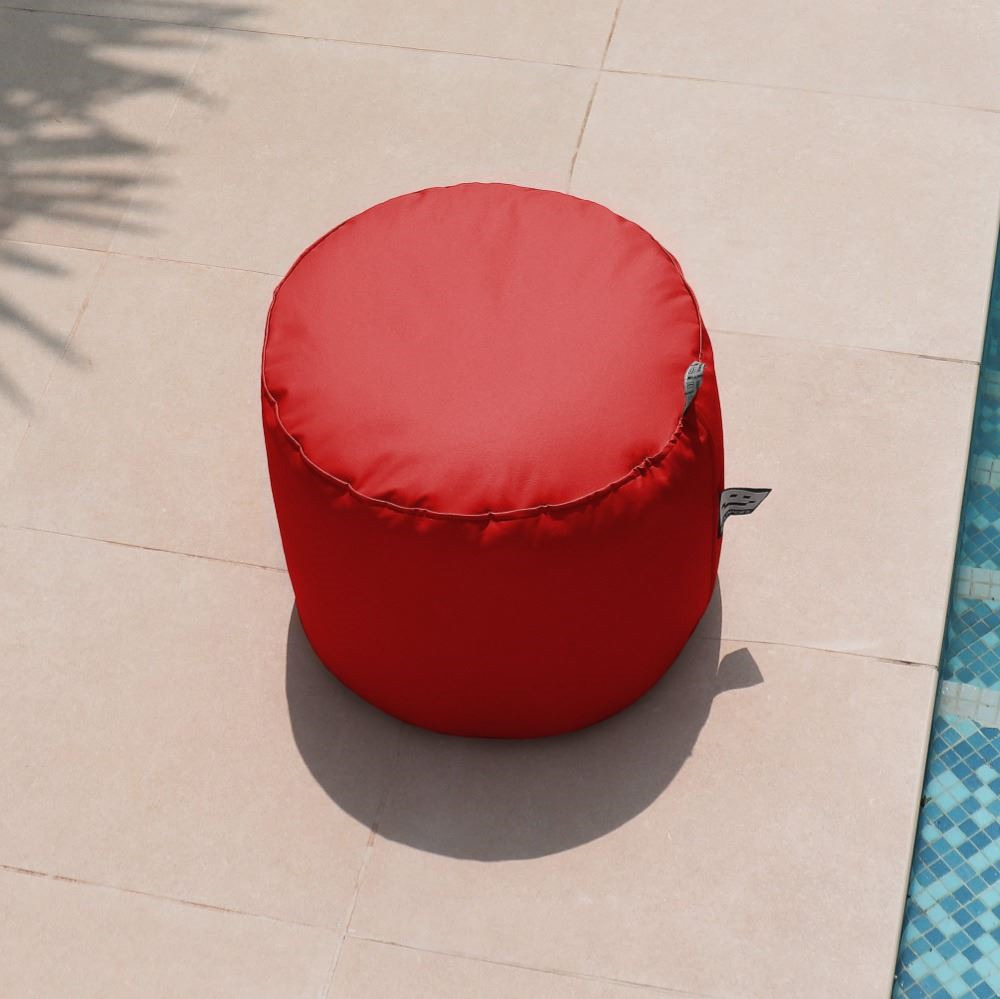 Puff Taburete Polipiel Exterior Rojo Happers (2)