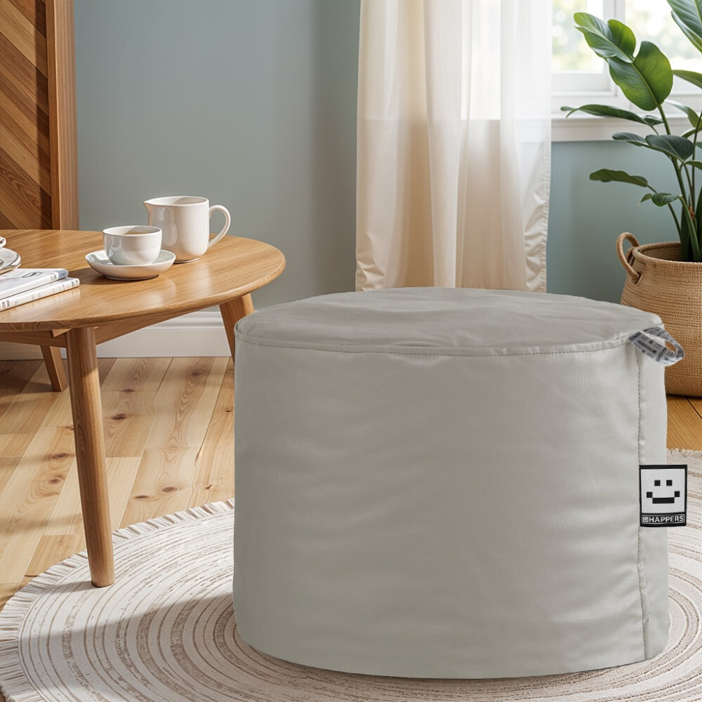 Pouf Sgabello Similpelle da Interno Cenere Happers (1)