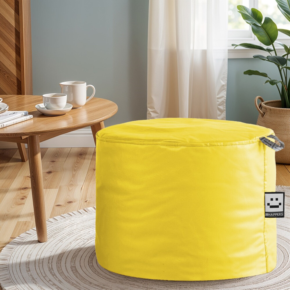 Pouf Sgabello Similpelle da Interno Giallo Happers (1)