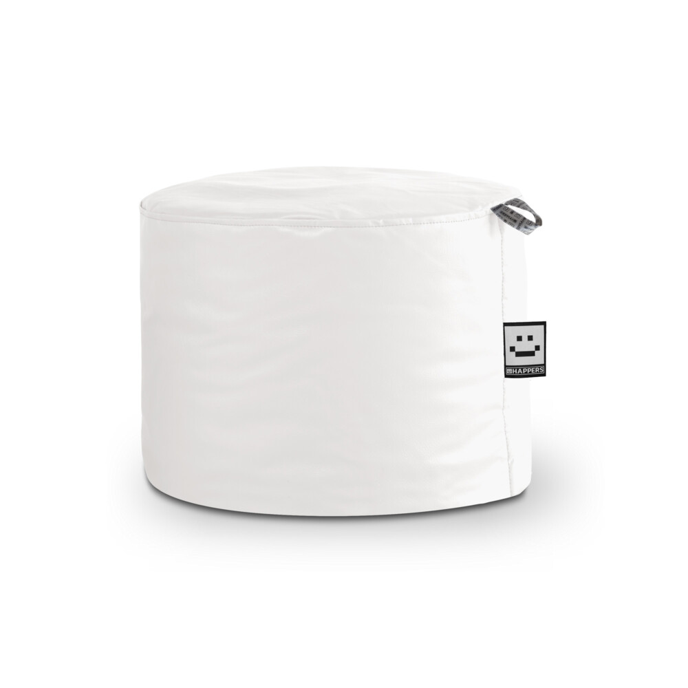 Pouf Sgabello Similpelle da Interno Bianco Happers