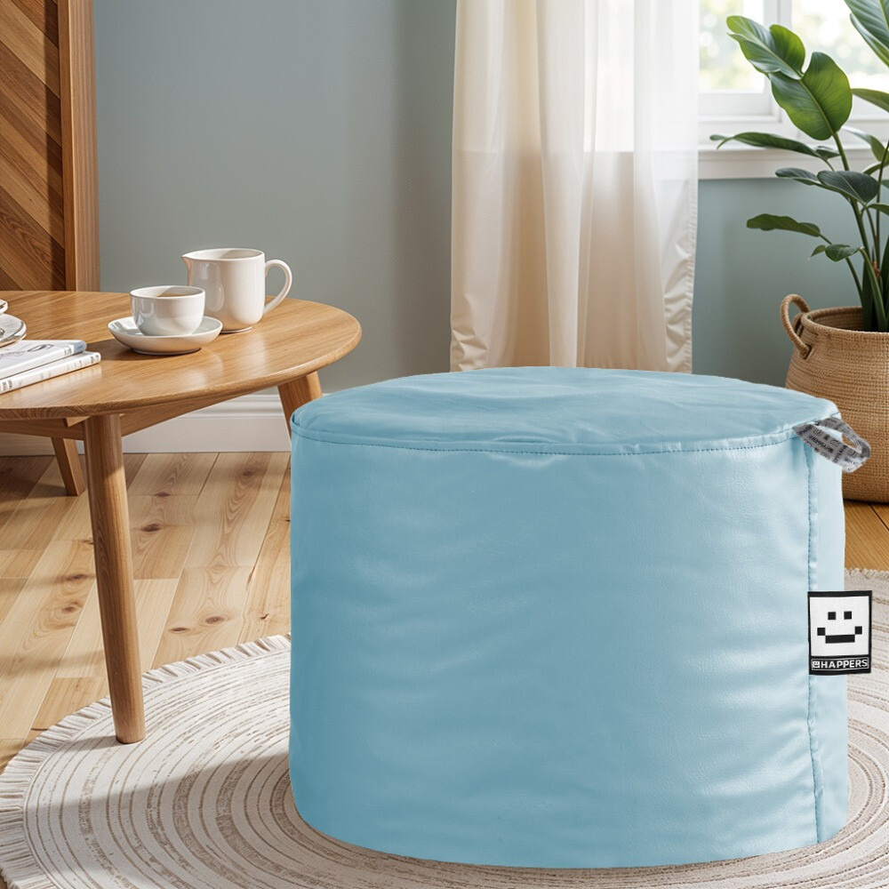 Pouf Sgabello Similpelle da Interno Celeste Happers (1)