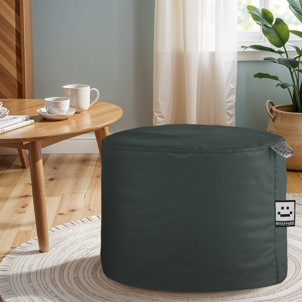 Pouf Sgabello Similpelle da Interno Grigio Happers (1)